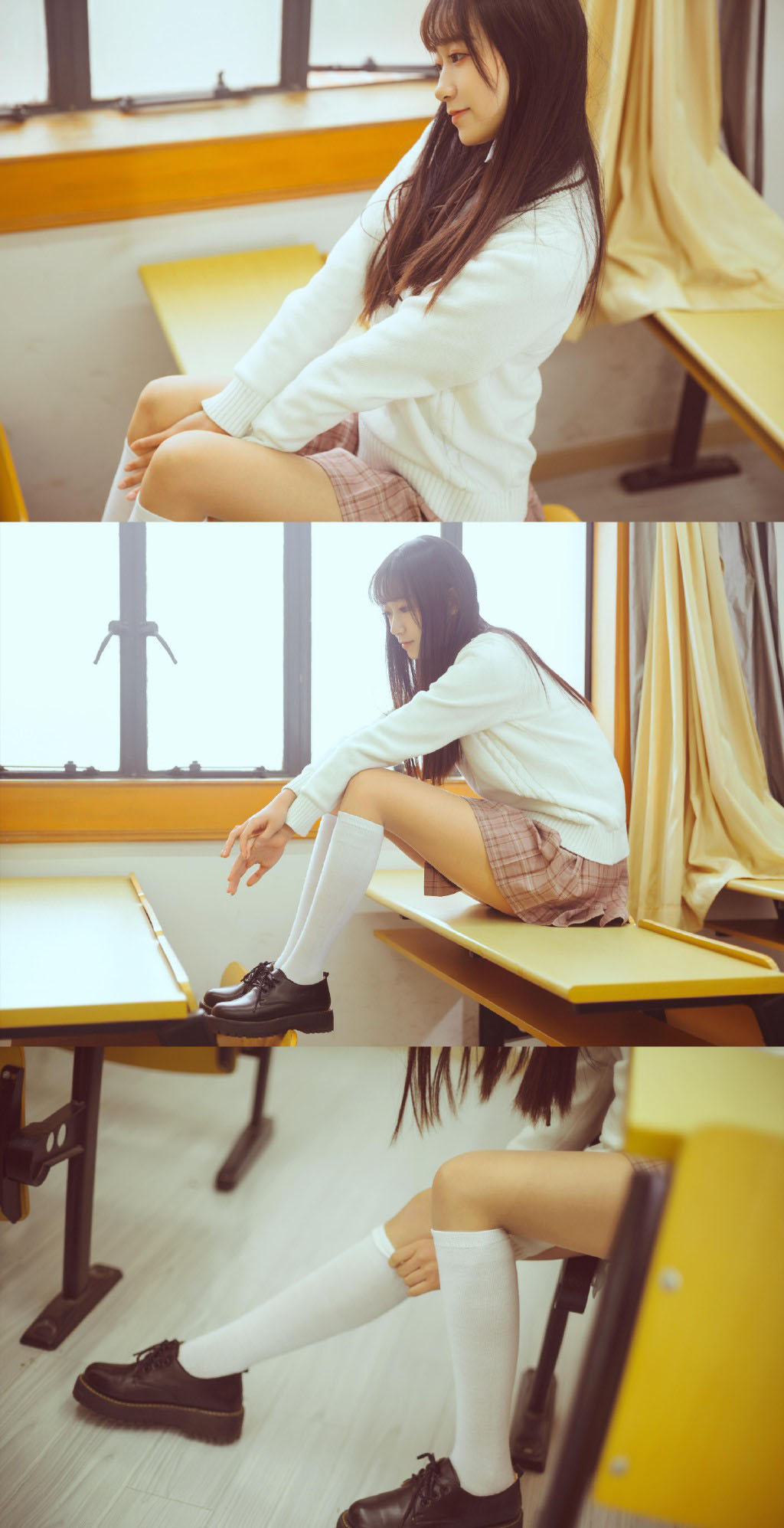 柠檬酱 | 绅士福利站 JK美女学姐白丝美腿性感教室写真图片 唯美写真  